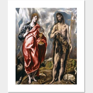 John the Baptist and John the Evangelist by El Greco Posters and Art